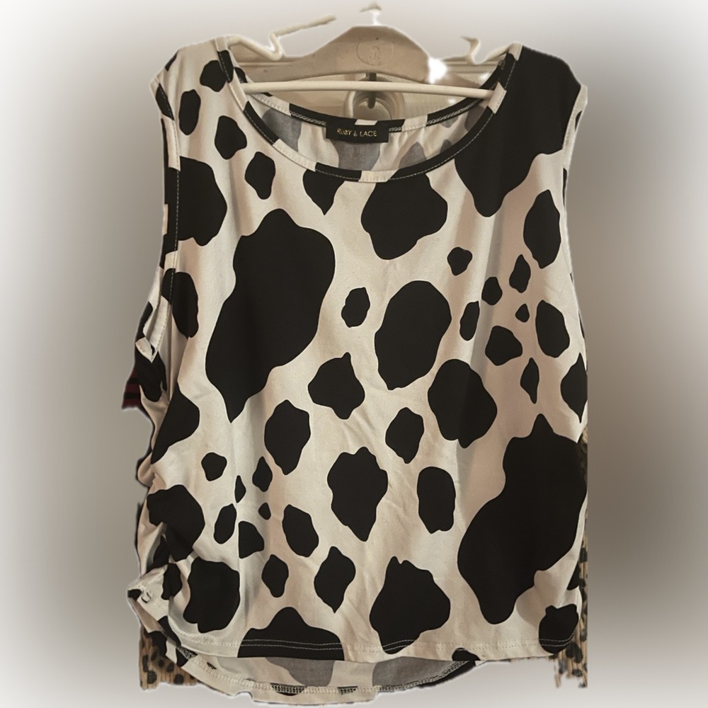 CowPrintDressyTankTop